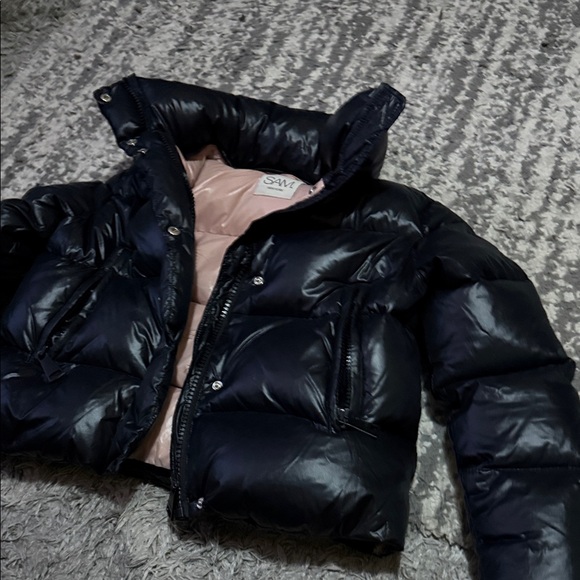 SAM. Black and Pink Puffer Jacket - Picture 3 of 7